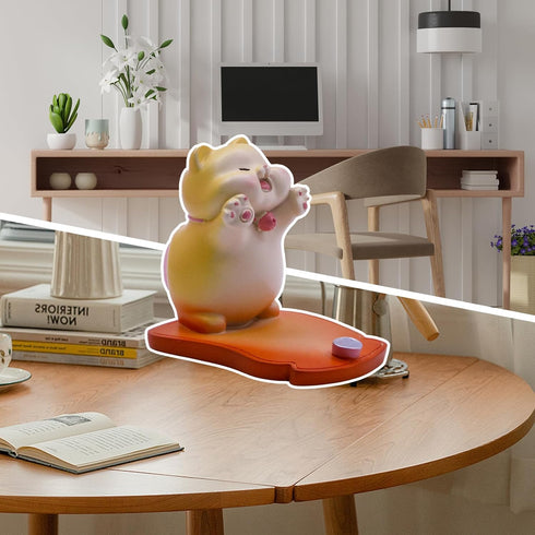 WCCDXGP Cute Cat Phone Holder Universal Cellphone & Tablet Stand Novelty Desk Accessory for Bedroom & Office