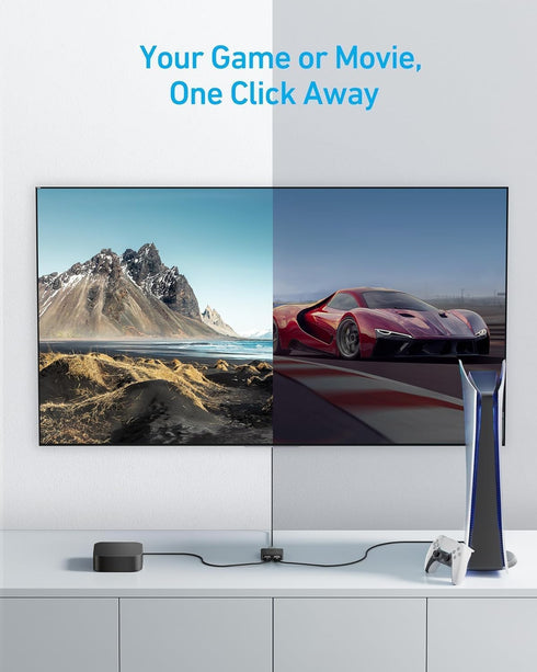 Anker 4K@60Hz 2 1 3D, Dolby, PS5 PS4, HDMI Switch, HDMI Switcher, in Out with Smooth Finish, Supports HDR, Compatible