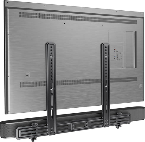 Perlegear Soundbar Mount, Under TV Sound Bar Mount with Holes/Without Holes, Non-Slip Base Holder