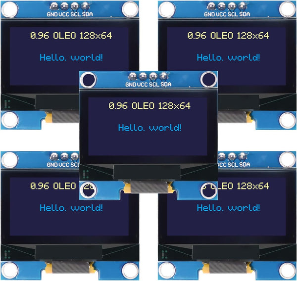AYWHP 5 Pcs 0.96 Inch OLED I2C IIC Display Module, 128x64 Pixel Serial