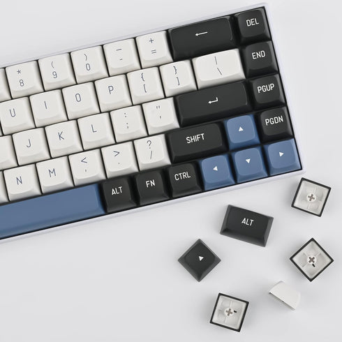 PBT Keycaps Full Set, 160 Keys, CSA Profile Double Shot Keycaps for Cherry Gateron MX Switches, White and Black