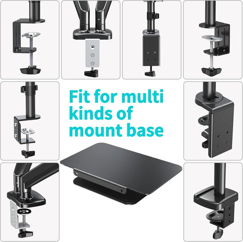 MOUNT PRO Monitor Mount Reinforcement for Thin Desk and Other Fragile Table Tops, Steel Bracket Plate Fits Monitor Arm