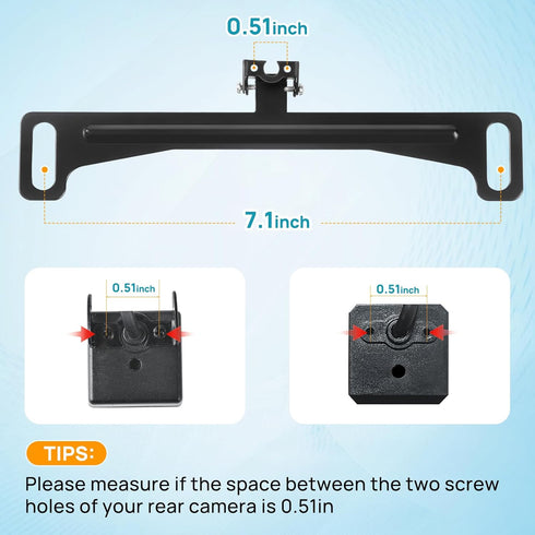 Snwoygr 170-Degree Universal Car Rear View Camera License Plate Bracket, Professional Full Stainless Steel Anti-Rust