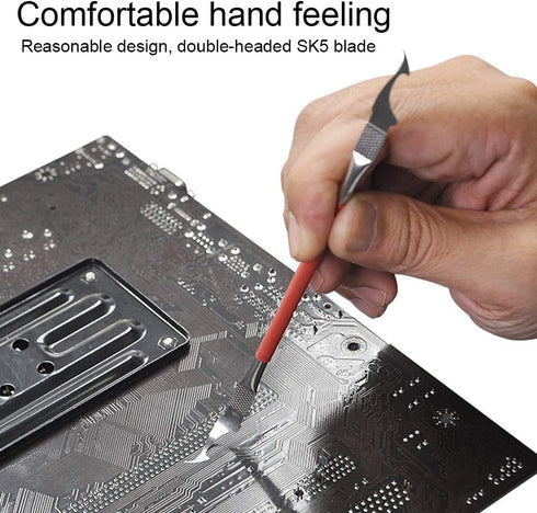 5pcs Dual Ends Metal Spudger Set, Professional Pry Opening Tools, Mainboard Chip Disassemble Kit for Mobile Phone