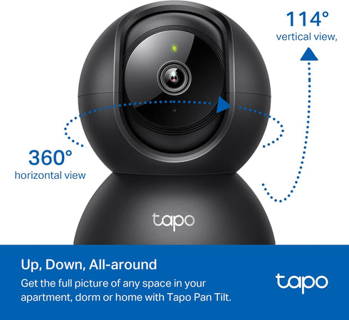 Tapo 1080P 2-Way C201 Indoor Pan/Tilt Wired Security Camera - Works as a Baby & Pet Monitor, Motion Detection, Audio