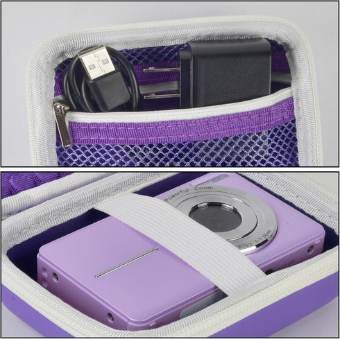 Boobowl Digital Camera Case for Yifecial, EROOLU, Kodak Pixpro, Canon PowerShot, and Sony Kids Cameras (Purple)