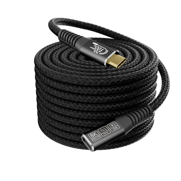 Yiicumhh Long USB c Extension Cable 20FT, 20Gbps/100W USB3.2 Type C Extender Cord,