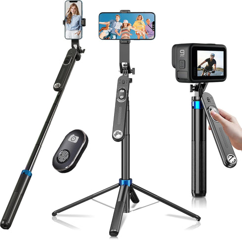 EUG-PRODUCTS Selfie Stick Phone Tripod-71 Cell Phone Holder with Remote, 1/4" Screw Thread