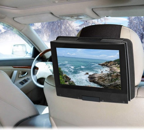 DVD Player Headrest Mount Holder Portable DVD Player Mount Car Back seat Headrest Holder for Swivel & Flip Portable DVD Player 7 inch to 12 inch - Black by Qenker