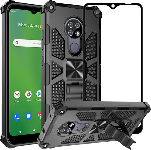 Ailiber for Cricket Ovation Case, AT&T Radiant Max Phone Case with Screen Protector, Rugged Shockproof Military Grade