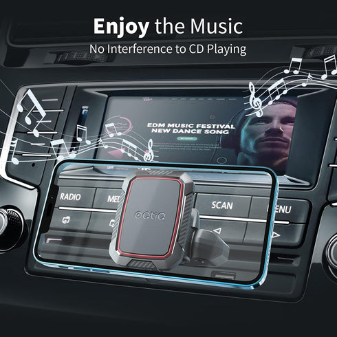 OQTIQ Magnetic CD Phone Car Mount for Car CD Player, Built-in 6 Strong Magnets