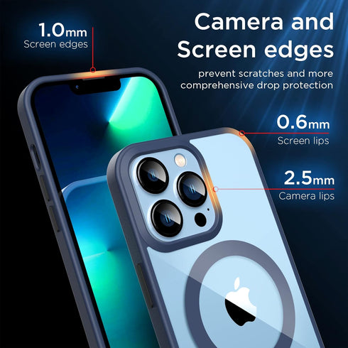 iPhone 13 Pro Max Case, MagSafe, Navy Blue, 2024 New, Strong Magnet, Non-Yellowing, Military Drop Protection, Magnetic