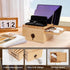 PERFECYEE 5-Cable, Bamboo Charging Station for Multiple Devices, Desktop Charger Organizer with Small Tray, Compatible
