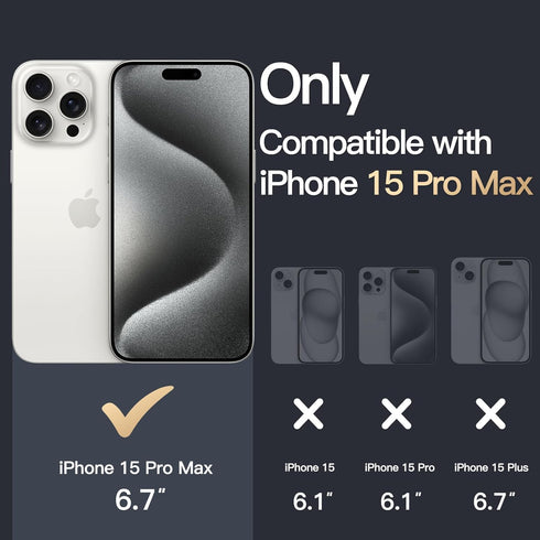 JETech iPhone 15 Pro Max Case (Clear) - Non-Yellowing Shockproof Bumper Cover with Anti-Scratch Clear Back