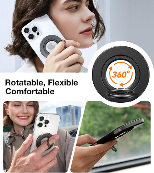 TORRAS Gen2.0 16/15/14/13/12/11 Upgrade (Dual-Ring) Fit for MagSafe Phone Grip Ring Holder, Kickstand Magnetic