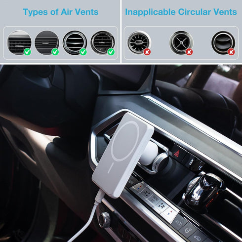 Magnetic Wireless Car Charger, 7.5W Fast Charging Mount for iPhones, Wireless Charger & Magnetic Car Dashboard Phone