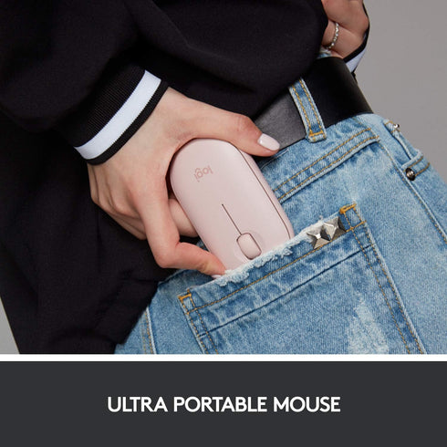 Logitech Pebble Wireless Mouse, Bluetooth or 2.4 GHz Receiver, Silent Slim Computer Mouse with Quiet Clicks for