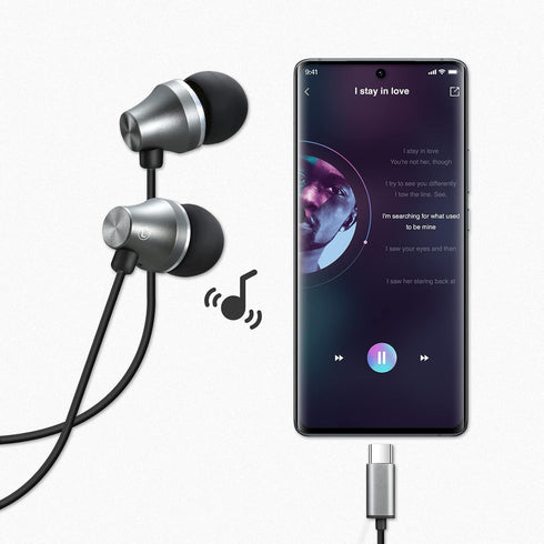 iRAG A101C USB C Headphones Earbuds with Microphone, Wired Type C Plug in in-Ear Earphones for Samsung Galaxy, Google