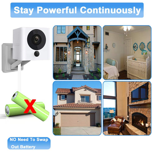 3PCS 10FT Flat Micro USB Power Extension Cable for Wyze Cam, Yi Cam, Oculus Go, Kasa, Nest Cam, Indoor Security