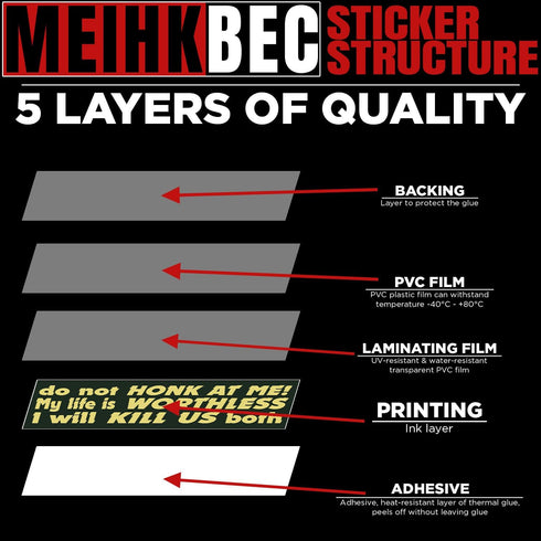 (3PCS) Do Not Honk at Me My Life is Worthless Sticker, Funny Bumper Die-Cut Waterproof Vinyl for Water Bottle, Laptop