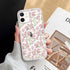 Zrutru 12/12 6.1",Aesthetic 12 Cute Flower Magnetic Phone Case for iPhone Pro Pink Floral Cases Girly Design Cover
