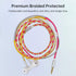 URIZONS Music Earphones Wired Headphones, Colorful Nylon Braided Earbuds with Mic for iPhone/Android