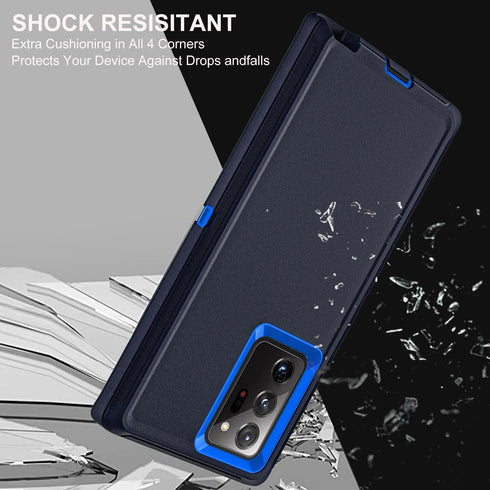 Navy Blue Samsung Galaxy Note 20 Ultra Case with 2Pcs Self Healing TPU Screen Protector & Camera Lens Protector