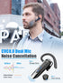 Link Dream Bluetooth Earpiece Wireless CVC8.0 Headset for Cell Phone Dual Mic Noise Canceling Handsfree Phone Earpiece with Mute 20Hrs Talk Time 180 Day for iPhone Android Home Office Driving 2 Pack