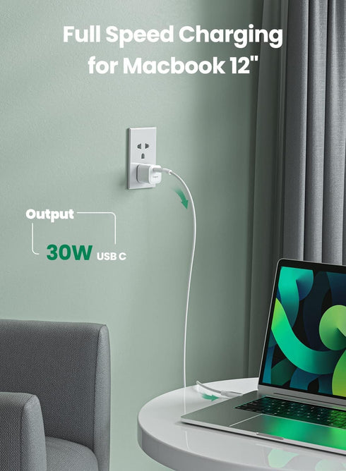 USB C GaN Charger Fasgear 30W Fast Charging Block Portable Power Adapter Power Brick Compatible for iPhone 14 Pro Max/13 Pro/12/SE Mac Book Air iPad Pro Mini/Samsung Galaxy S23 S21/Pixel 7