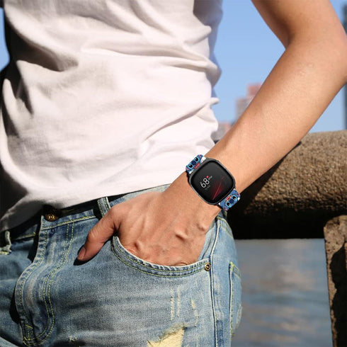 Stitch Holiday Pink Couple Bands - Compatible with Fitbit Sense/Sense 2/Versa 3/Versa 4 Soft Sport Strap