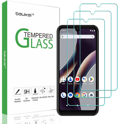 beukei (3 Pack) Tempered Glass Screen Protector for BLU G33, Touch Sensitive, Case Friendly, 9H Hardness
