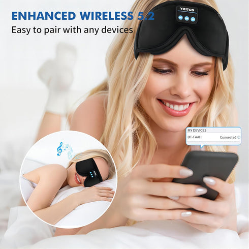 Sleep Headphones, Comfortable Washable Headphones for Side Sleepers with Adjustable Ultra Thin Stereo Speakers