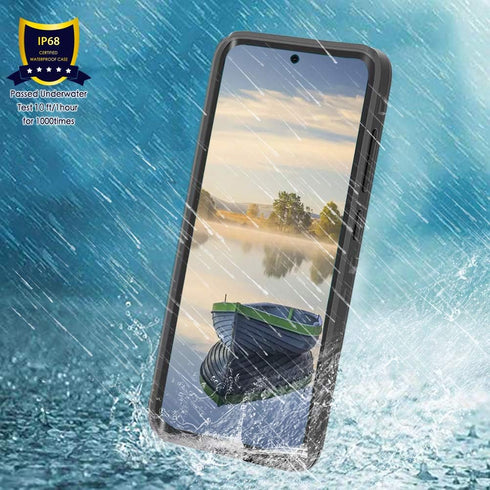 Compatible with S20 Waterproof Case, IP68 Underwater Dirtproof Shockproof Built in Screen Protector Full Body Protective Cover for Samsung Galaxy S20 5G Black/Clear