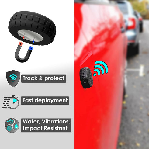 Ultra Strong Case Compatible with Apple AirTag Waterproof, Vibration & Shock Proof, Secure Attach for Hidden Tracking of Car, Bike, Truck, Motorcycle. Choose from 4 Designs (Slim Magnetic & Adhesive)