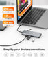 USB C Docking Station Dual HDMI Adapter, NOVOO 11 in 1 Multi Display Laptop Docking Station with 2 HDMI, VGA, 100W PD