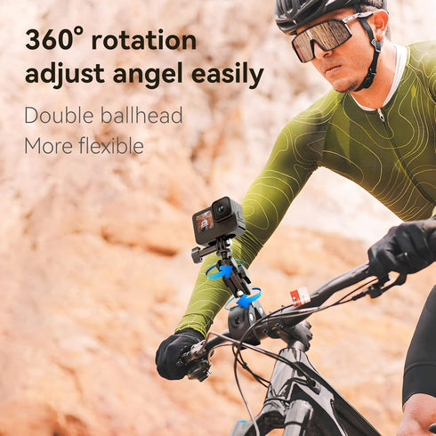 Motorcycle Bike Mount Handlebar Clamp Holder for GoPro Insta360 Accessories, 360 Clip Mounting for Go Pro Max 13 12 11