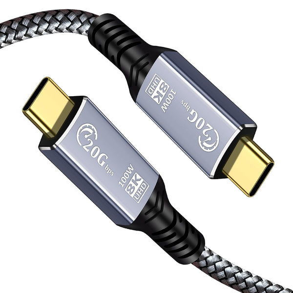 Tan QY USB C Cable 1FT, USB C 3.2 Gen 2X2 Cable,