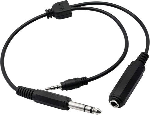 GINTOOYUN 6.35mm TRS Male to 1/4 TRS Female Stereo Headphone Y Splitter Extension Cable