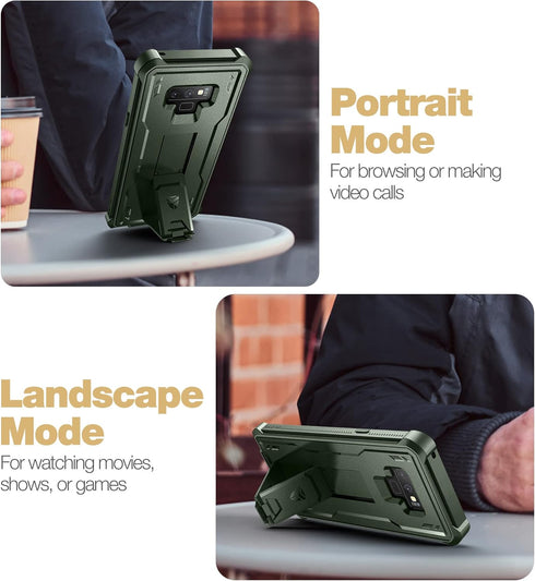 Dexnor Heavy Duty Full Body Case for Samsung Galaxy Note 9 (6.4") - Shockproof, Military Grade, with Kickstand & Screen