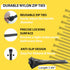 DyaMag 22mm 7.84" (10Magnets, 20 Magnetic Cable Zip Mounts Magnetic Cable Holder Multipurpose Magnet Wire Management