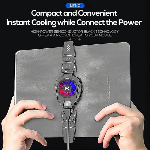 Tablet Cooler Semiconductor Fan - Fast Cooling Pad Radiator Heatsink with LED Display for 5-8.4 inches iOS/Android Pad,