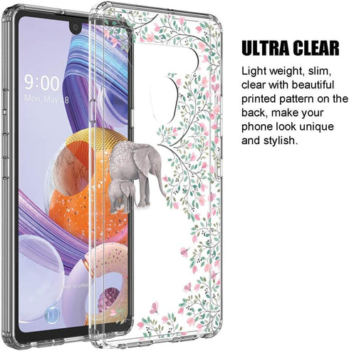 Clear Phone Case Cover for LG Stylo 6 (6.8", 2020) with Elephant Design