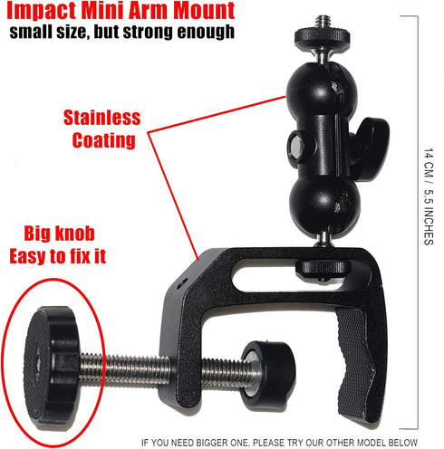 2-Be-Best Mini Projector Mount, Articulating Clamp Mount, 360 Flexible, Compatible with Projector, Camera, LED Light, 1 Year Warranty by 2-Be-Best