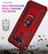 TJS Heavy Duty Drop Protector Phone Case for LG K51, Q51, Reflect, with Tempered Glass Screen Protector, Metal Ring &