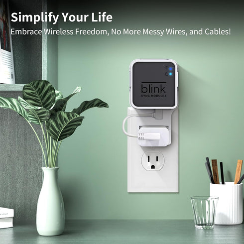 256GB USB Flash Drive & Wall Mount for Blink Sync Module 2 with Short Cable for Enhanced Security