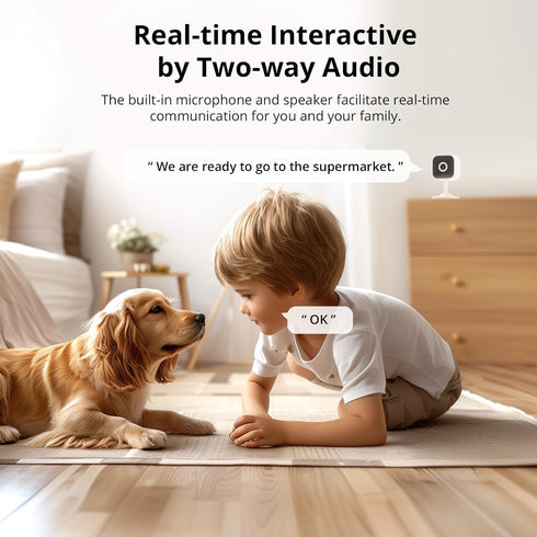 SONOFF CAM-S2 Smart Security Camera, Indoor HD Dog-Camera, Motion Detection for Baby and Pet Monitor