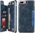 Cavor Wallet Case for iPhone 7 Plus and 8 Plus, Card Holder with Strap, PU Leather Shockproof, Blue