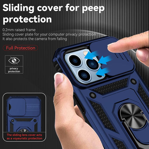 Hitaoyou iPhone 13 Pro Case with Camera Cover & Kickstand, Military Grade Shockproof Heavy Duty with Magnetic Holder