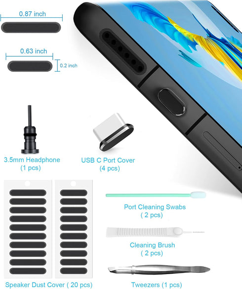 USB C Dust Plug Cover for Phone USB Type C Charging Port, Anti Dust Protection Kit