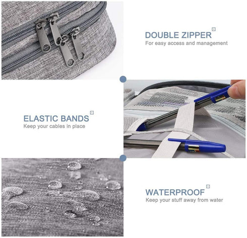 Electronics Organizer, Jelly Comb Waterproof Travel Cable Storage Bag for Charging Cable, Power Bank, iPad